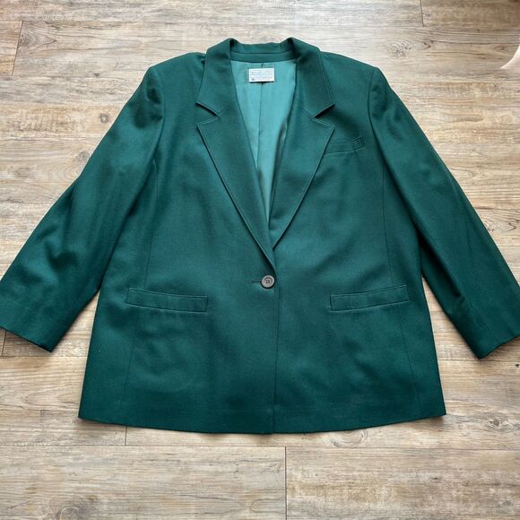 Pendleton Blazer Wool Classic Women's 2XL Green 70s 80s Coat Jacket - Picture 1 of 10